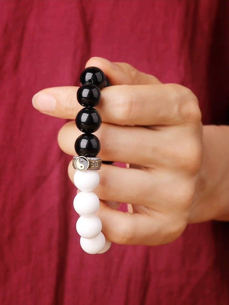 Celestial Harmony Yin-Yang Obsidian Bracelet