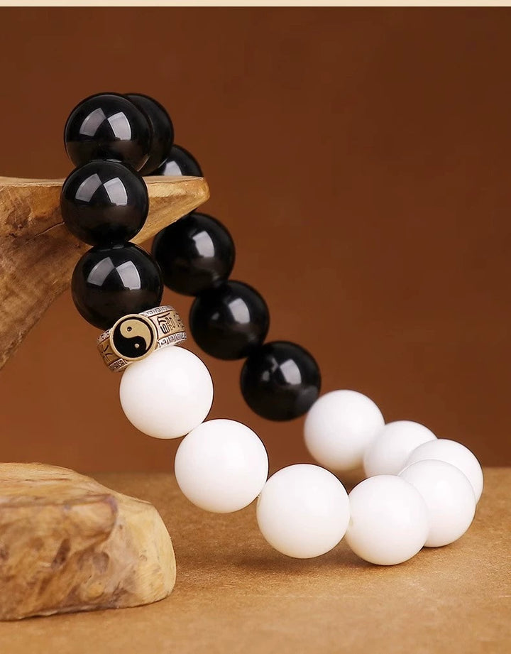 Celestial Harmony Yin-Yang Obsidian Bracelet
